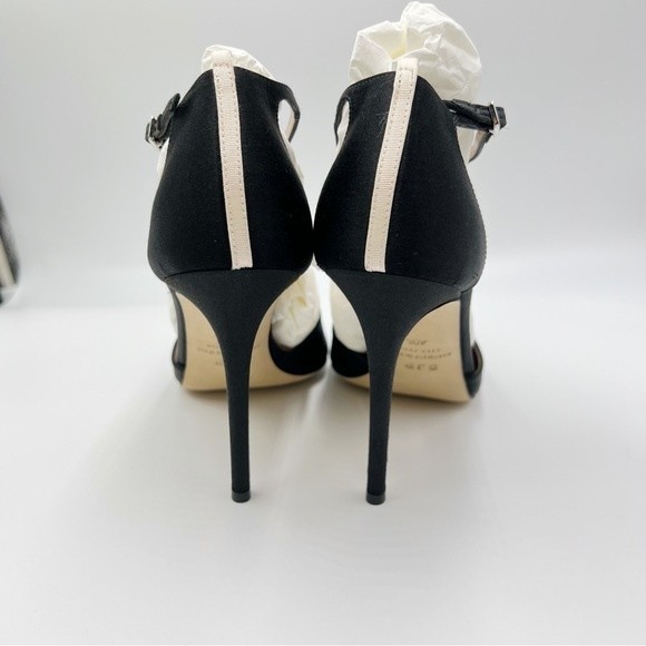 SJP Sarah Jessica Parker Taylor Black T-Strap Stiletto Point Toe Heels Pumps NEW - Picture 7 of 16